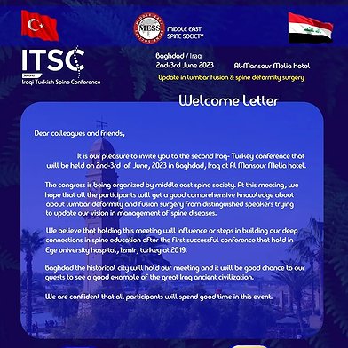 Iraqi Turkish Spine Conference 2nd-3rd June 2023, Baghdad-Iraq